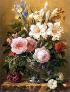 unknow artist Floral, beautiful classical still life of flowers.125 oil painting on canvas